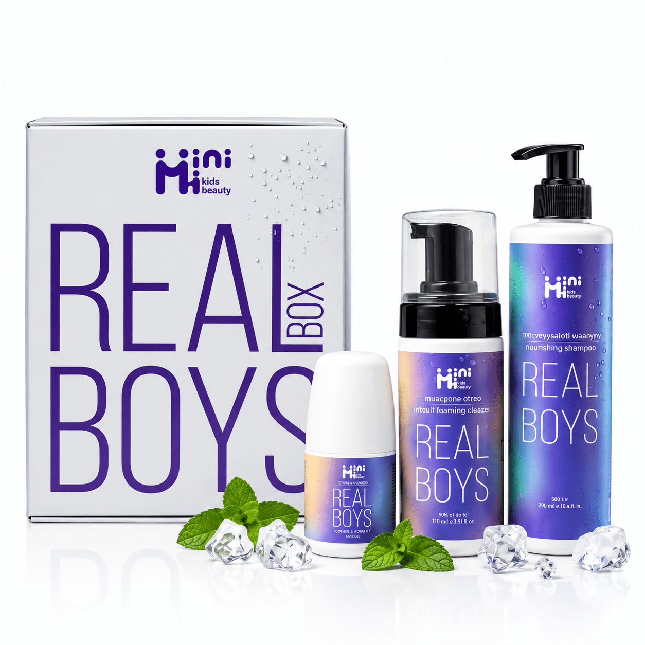 Подарунковий набір для хлопчиків MiniMi REAL BOYS — шампунь, пінка, дезодорант